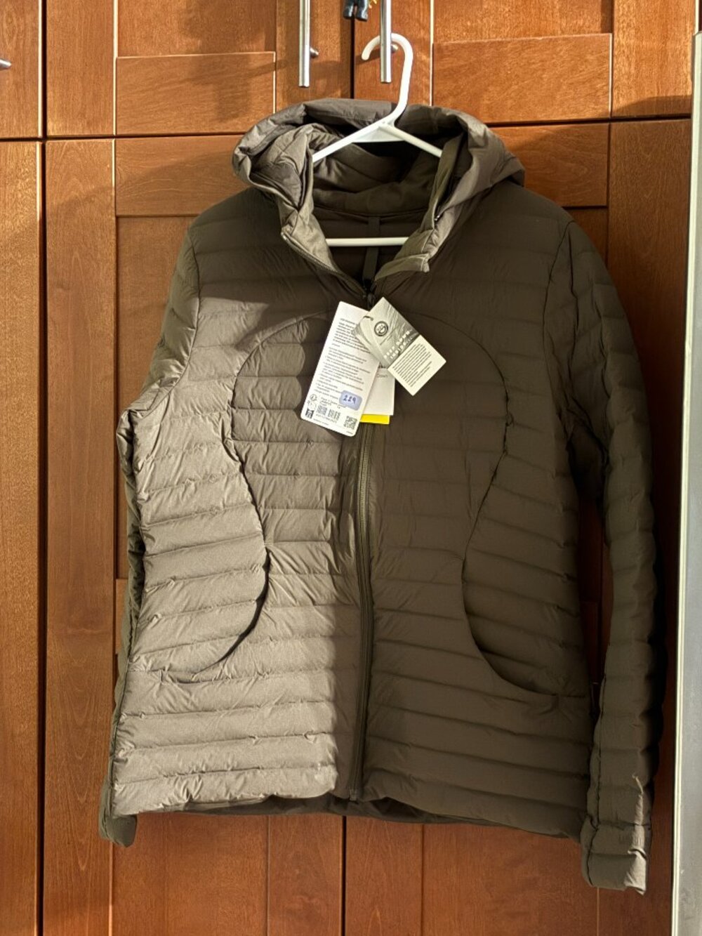 Lululemon Pack It Down Jacket Olive Brow Sz 14 Detachable Hoody